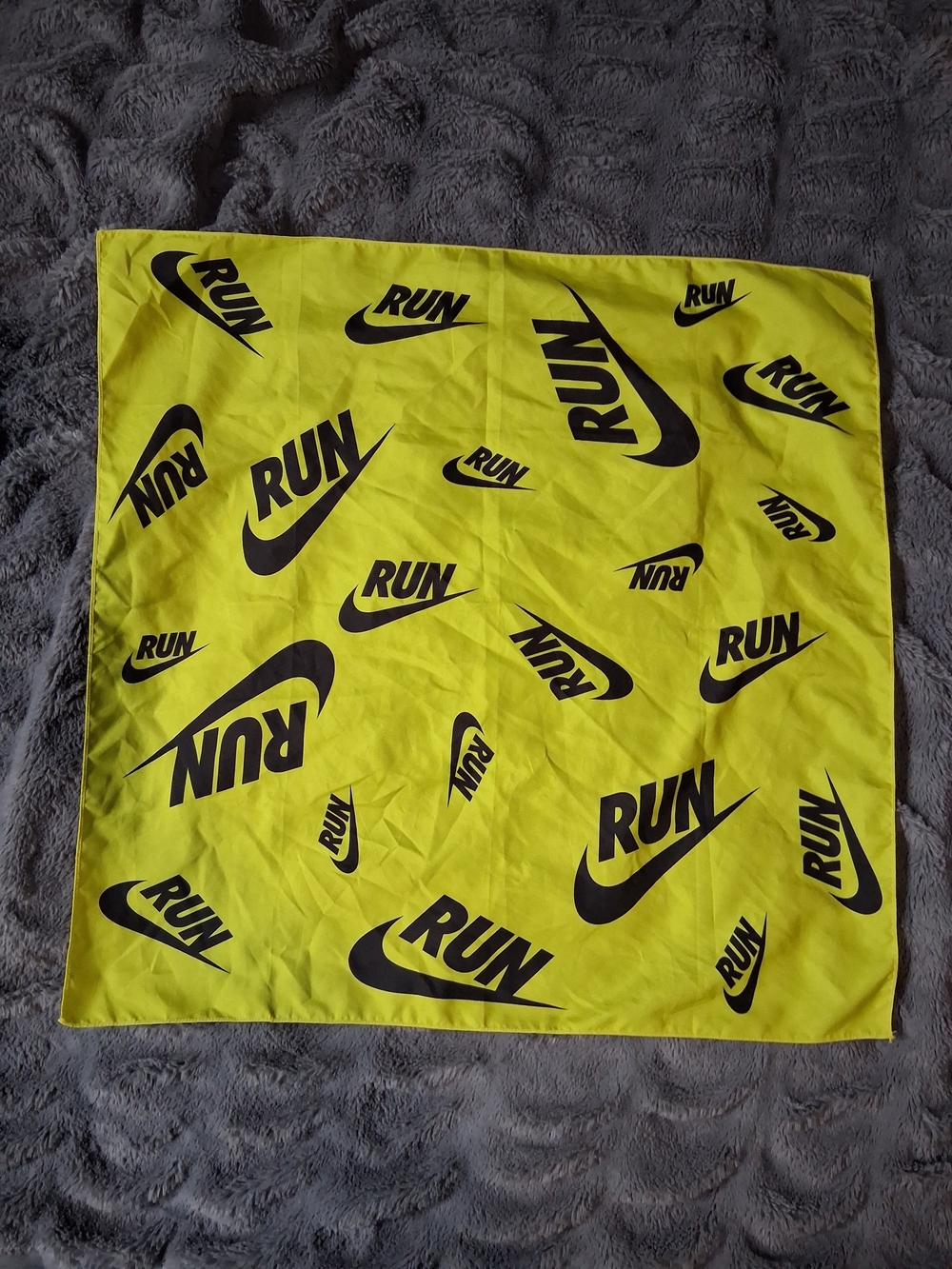 Neon Yellow Nike Logo Bandana Run
